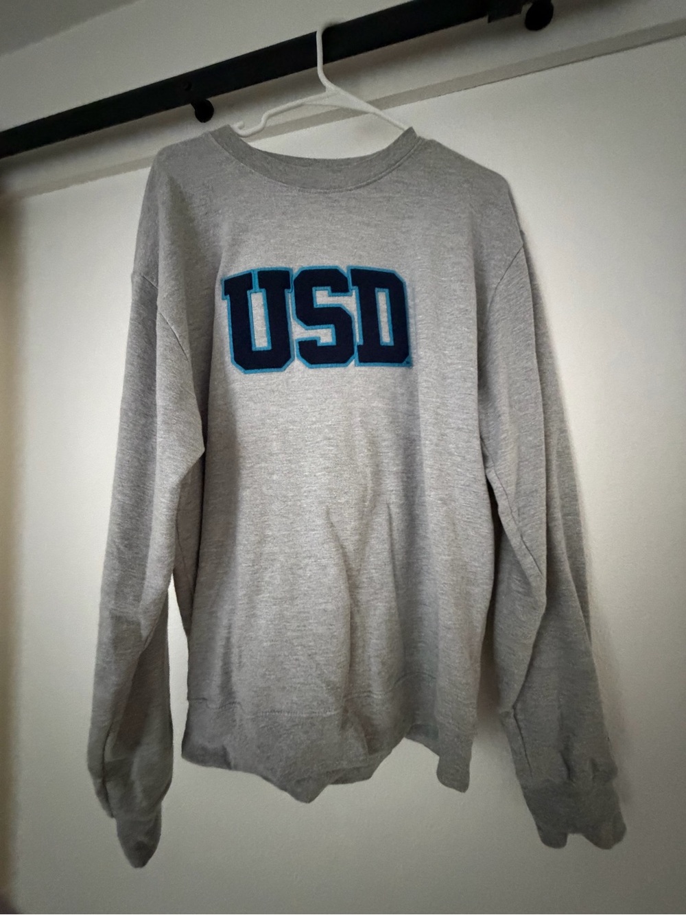 League Grey Crewneck Sweatshirt with Blue USD Applique